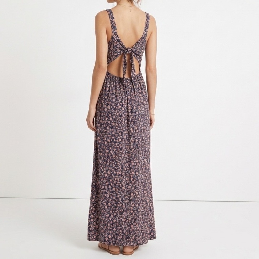 Lascana Floral Maxi Dress Womens Size Small Multicolor Cutout Back‎ Cottagecore